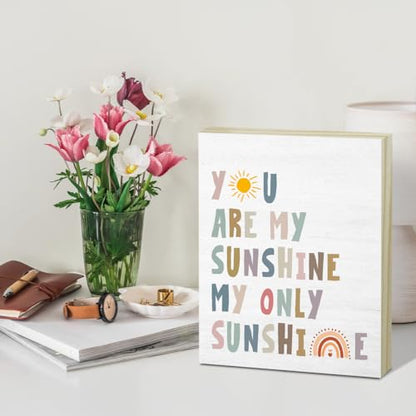 You are My Sunshine Wall Art Nursery Decor, Inspirational Motivational Wall Decor Birthday Gifts for Boys Girls Daughter Son, Wood Hanging Sign for Bedroom Home Office Farmhouse Shelf Wall -32