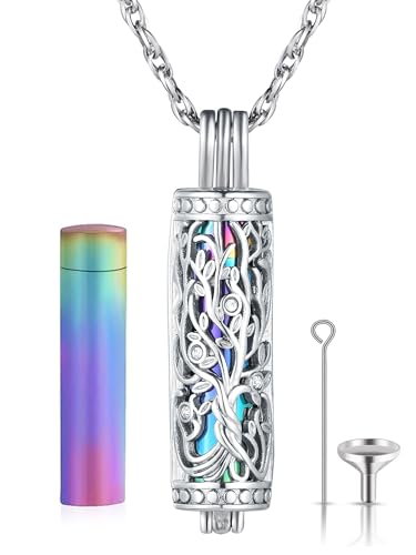 YOUFENG Urn Necklaces for Ashes Urns for Human Ashes Memorial Cremation Urn Locket Stainless Steel Keepsake Ashes Jewelry - style: Forever