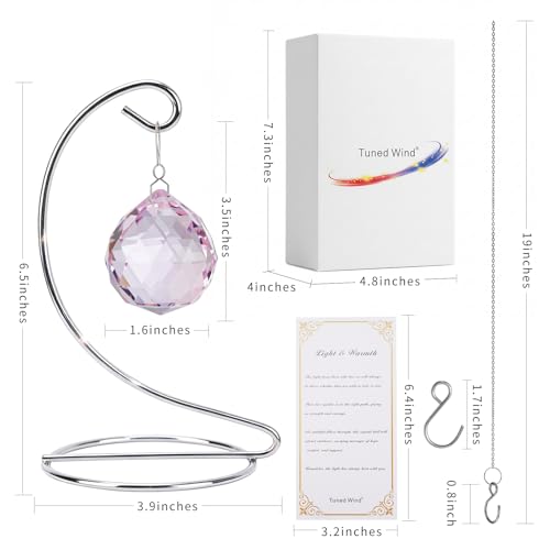 Bereavement Gifts for Loss of Loved One, Hanging Pink Rainbow Maker - color: Pink Ball