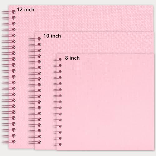 Vienrose Scrapbook Album,40 Pages,8x8 Inch,Candy Pink | Textured Paper Cover,Travel Scrap Book Photo Albums,Memory Book – Wedding,Baby,Family,Graduation,Pets - color: Pink, size: 8×8 Inch 40 Pages
