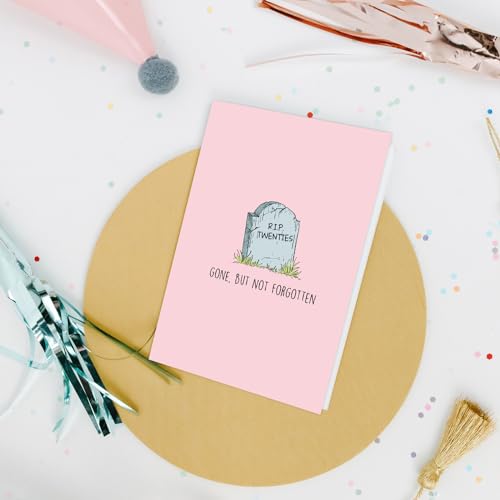Nchigedy Funny 30th Birthday Card for Him Her, Sarcastic Thirty Birthday Card for Women Men, 30 Years Old Birthday Card, RIP Twenties Gone But Not Forgotten - color: #4