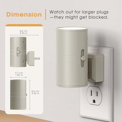 Night Lights Plug into Wall, Modern LED Night Light Plug in | Dusk to Dawn Sensor, Soft White 3000K, 0-100LM Adjustable Brightness, Dimmable NightLights, Hallway, Bedroom, Stairway 2 Pack - color: Cement dust-3000K, size: 2 Pack