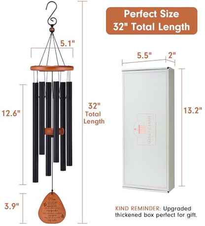 AMBOBE Memorial Sympathy Gifts for Loss of Mom, 32" Memorial Wind Chimes | Loss of Mother Sympathy Gift, Bereavement Gift for Loss of Mother, Windchimes in Memory of Mom Gifts - size: Black - Mom