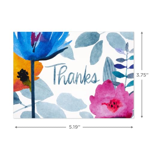 Hallmark Bulk Thank You Cards, Assorted 48-Pack (Watercolor Flowers)