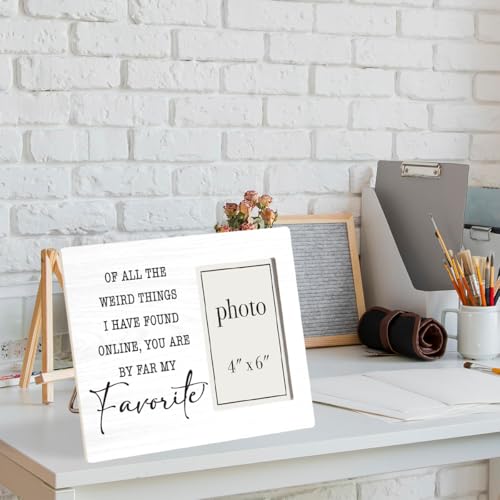 of All the Weird Things I Have Found Online, You Are by Far | My Favorite Wood Photo Frame, Couple Love Picture Frame, Boyfriend Girlfriend Couple Gifts, 4 x 6 Inch Photo - color: Favorite