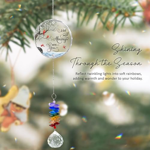 Glass Ornament Suncatcher - I am Always with You - Sympathy Gift for Loss of Loved One - Grief Gifts - Heaven Funeral Keepsake - Mother's Day for Mom Dad Grandpa Grandma - color: Always With You