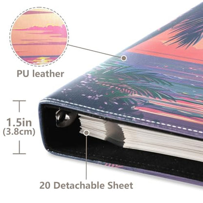 JIPONI Hawaii Beach Large Photo Album, DIY Leather Cover Scrapbook Albums for 4x6 5x7 6x8 Pictures, Self Adhesive Memory Book for Wedding, Baby, Family - color: Hawaii