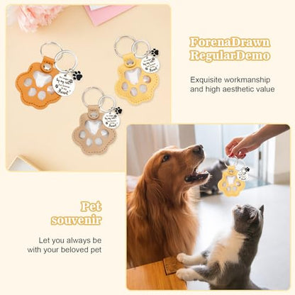 6 Pcs Pet Fur Memory Charm Keychain, Dog Hair Keychain for Memorial | Unique Pet Memorial Gifts for Dogs, Handmade Pet Fur Keepsake to Preserve Dog or Cat Hair