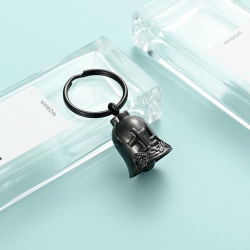 zeqingjw Bell Cremation Keychain for Ashes Holder Cross Motorcycle Cremation Jewelry Urn Keychain Keepsake Ashes Jewelry - color: Customize-keychain