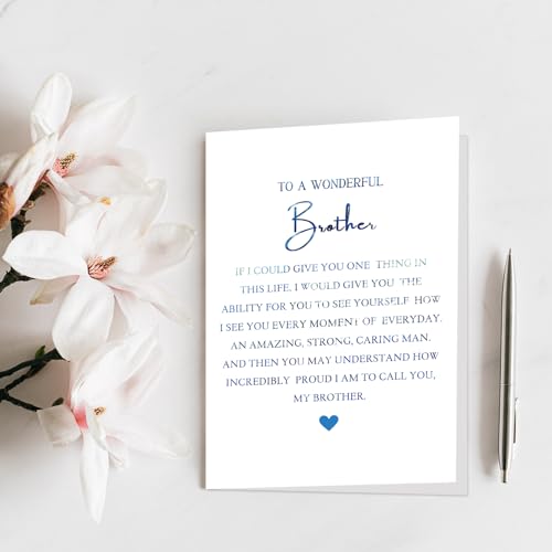Qiliji Funny Birthday Card for Brother, Hilarious Brother Birthday Card, Bro Bday Card from Sister Brother, To A Wonderful Brother Proud To Call You A Brother - color: Brother Birthday