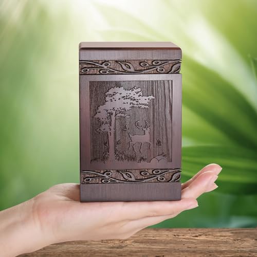 DGDCDV Small Keepsake Sharing Urn for Ashes Wooden Mini Urn 20 Cubic Inches - size: Small Set 1