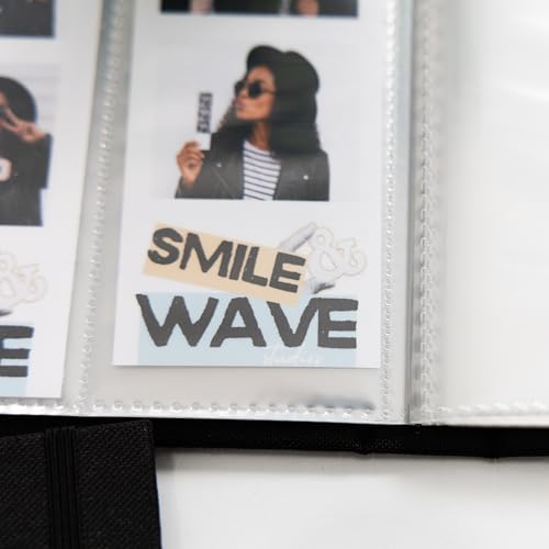 Hardcover Linen Photo Booth Photo Album - For Wedding or Party - Holds 80 Photobooth 2x6 Photo Strips - Slide In (JET BLACK, 2X6) - color: JET BLACK