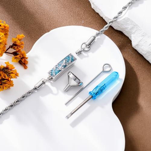 YYB Urn Bracelet for Ashes Hummingbird/Dragonfly/Butterfly/Sunflower Turquoise Locket Bracelet Cremation Memorial Jewelry Mothers Day Gifts for Women - color: Hummingbird