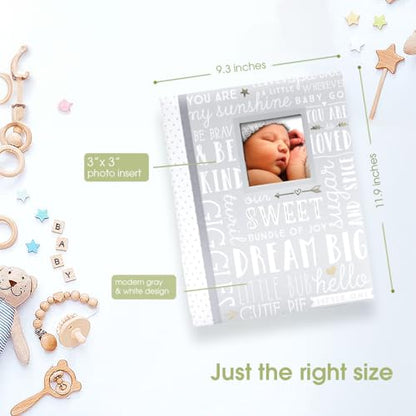 Lil’ Peach Gray Dream Big Baby Memory Book, First 5 Years Journal - style: Dream Big Gray