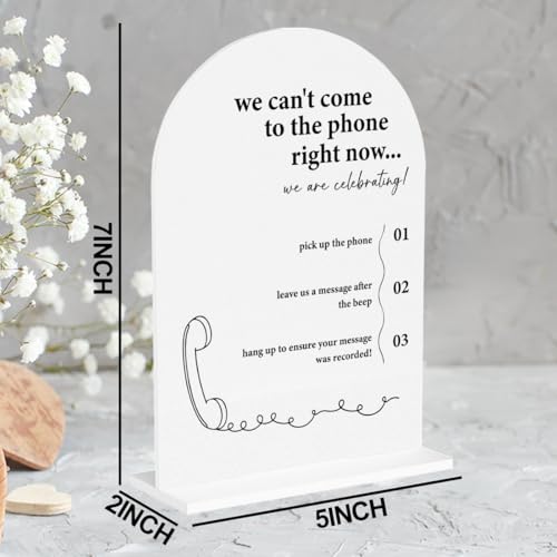 Audio Guestbook Sign Photo Guestbook Sign for Wedding Engagement Bridal Shower Party Acrylic sign for Table Desk - color: come to the phone