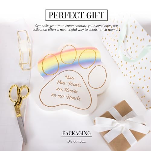 Pavilion Gift Company - Your Paw Prints are Forever On Our Hearts - 11" Pawprint Garden Memorial Stone Pet Cat Dog Bereavement in Memory Memorial Loss of Loved One Gift Animal Companion Present