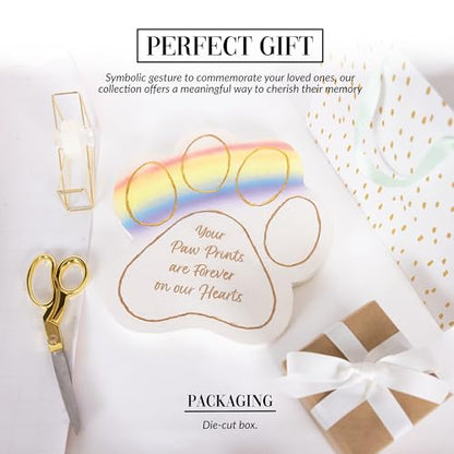 Pavilion Gift Company - Your Paw Prints are Forever On Our Hearts - 11" Pawprint Garden Memorial Stone Pet Cat Dog Bereavement in Memory Memorial Loss of Loved One Gift Animal Companion Present