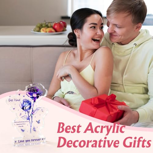 Best Friend Christmas Gifts Idea for Women Friends- Flower Acrylic - Delicate Gifts for Best Friend Bestie Thanksgiving Birthday Christmas Gifts for Friend Women, Ideas - color: Firend