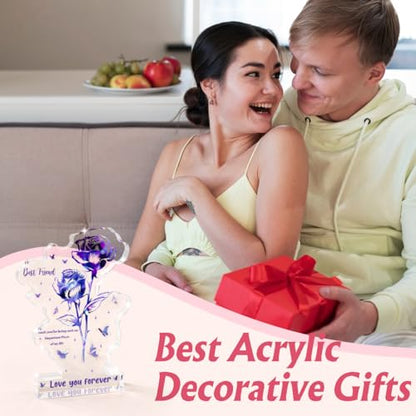 Best Friend Christmas Gifts Idea for Women Friends- Flower Acrylic - Delicate Gifts for Best Friend Bestie Thanksgiving Birthday Christmas Gifts for Friend Women, Ideas - color: Firend