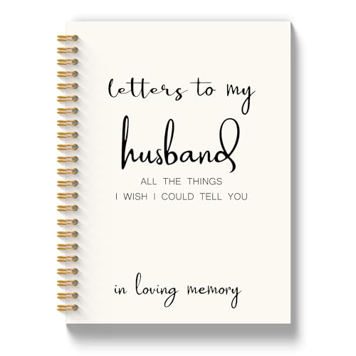 Grief Journal for Loss of Husband, Memorial Gifts Notebooks for Note Taking, Loss of Husband Sympathy Gift, Letters to My Husbands Spiral Notebook 5.5x8.3 Inch - color: Husband White
