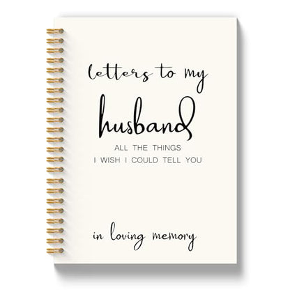 Grief Journal for Loss of Husband, Memorial Gifts Notebooks for Note Taking, Loss of Husband Sympathy Gift, Letters to My Husbands Spiral Notebook 5.5x8.3 Inch - color: Husband White