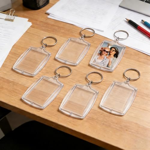 Double Sided Acrylic Photo Keychain, Personalized DIY Photo Key Fob for 1.7x1.1 Inch Photocard