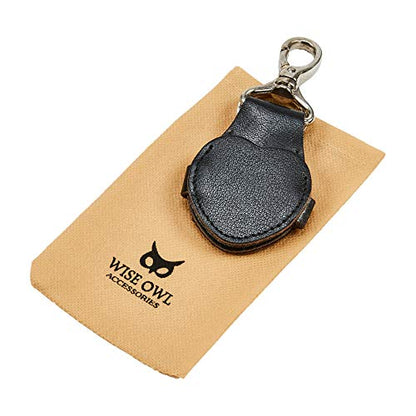 Leather Keychain Clip Cute Heart Photo Charm Ring Valentine Gift Men Women | Top Grain Leather, Hidden Photo Compartment, Photo Template Included, Fashion Accessory - color: Black Buff V.t