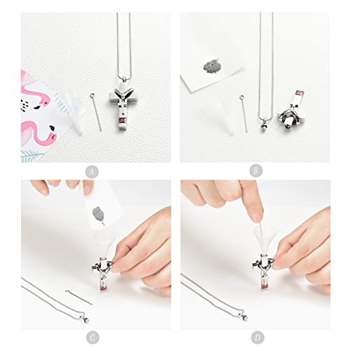 Forever in My Heart Birthstone Personalized Double Cross Urn Pendant Cremation Jewelry for Ashes Cross Ashes Keepsake - color: Silver-Red