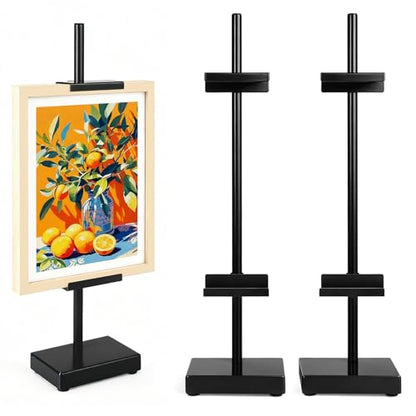 Adjustable Tabletop Easel Stand, Black 17" H Easels for Display | 2 Pack Picture Easels for Display, Metal Picture Frame Holder Stand Table, For Art, Photo - color: Black 2Pack