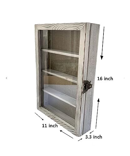 WANLIAN Shadow Box Frame with Acrylic 11x16“ Wooden Shadow Box Display Case with 3 Detachable Shelves & Linen Back, Wall-Mounted Deep Display Box Picture Frame for Photos Memorabilia (White) - color: White