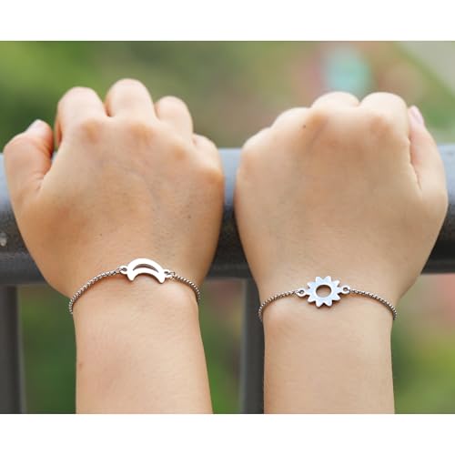 RZKING Bracelet For Women, Birthday Thank You Inspirational Gifts For Women - style: Sun Moon
