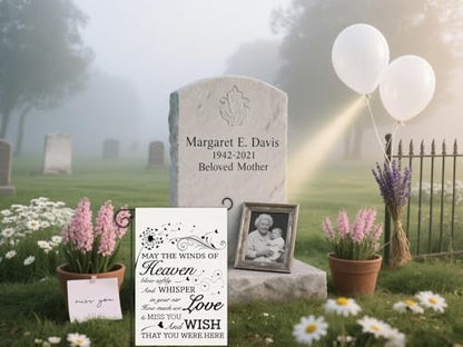 Missing You in Heaven Garden Flags No Stick The Flag of The Wind Conveying Nostalgic Messages Loving Memory Linen Garden Flag Gifts for Loss of Loved One Lawn Yard Flag 12x18 in Double Sided