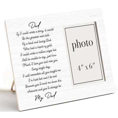 Memorial Gifts Picture Frame, Sympathy Gifts for Loss of Dad | You'll Always Be My Dad Photo Frame for 4 x 6 Inch Photo