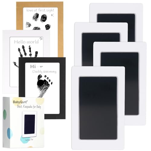 Inkless Baby Hand and Footprint Kit,Clean-Touch Pads for Newborn, 4 Pack | No Mess,Baby Footprint Kit,Dog Nose,Paw Print Kit for Dogs Cats Baby Keepsake,New Mom Gifts - color: Black, size: 4-Pack, Small