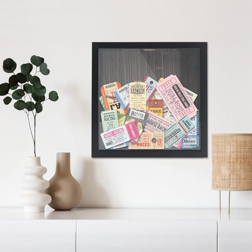 Top Loading Shadow Box , Top Loading Wood & Real Glass Display Case Frame with Slot on Top Ready to Hang Memory Box , Pins, Awards, Medals, Wedding and Photos, Black, 8x8 - color: Black, size: 8*8