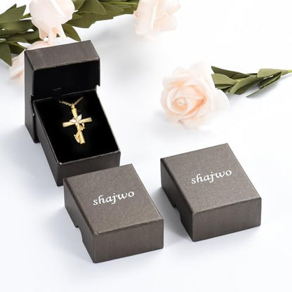 shajwo Butterfly Cross Urn Necklaces for Ashes for Women Men - color: Gold-White