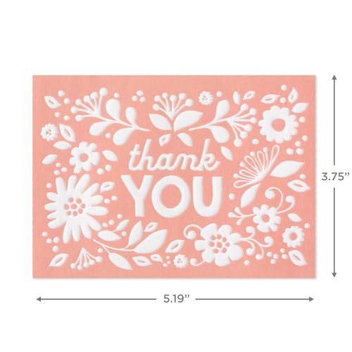 Hallmark Baby Shower Thank You Cards with Envelopes, 20-Pack (Pink Flowers) - size: 20 Count (Pack of 1)
