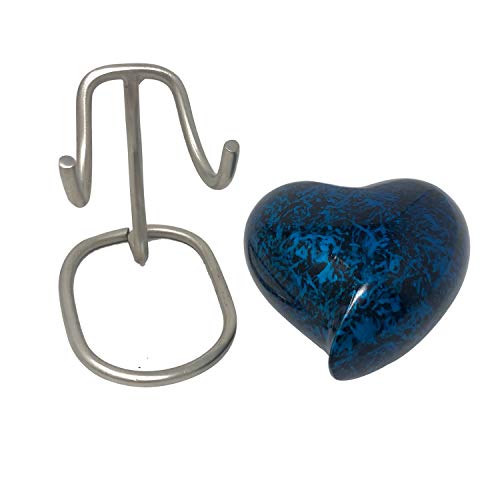 Memorials4u Forest Blue Cremation Urn for Human Ashes - Handcrafted Funeral Urn - Affordable Urn for Ashes (Heart) - size: Heart