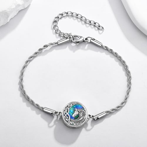 YAFEINI Horse Urn Bracelet Sterling Silver Cremation Jewelry Ashes Bracelet | sterling silver ashes bracelet cramation bracelet horse urn bracelet Cremation Jewelry