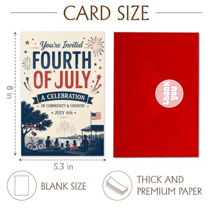 250 Years of Freedom Greeting Card with Red Envelope, 1776-2026 Patriotic American Flag Independence Celebration Card, USA Anniversary Card for Veterans, Family, Friends - color: american10