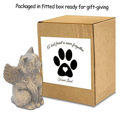 Cat Angel Memorial Figurine, Cat Memorial Gifts, Losing a Cat Sympathy Gift, Cat Gifts for Cat Lovers, Passed Away Cat Gift, Sculpted Hand-Painted Figure - color: Natural-love My Cat (Dark)