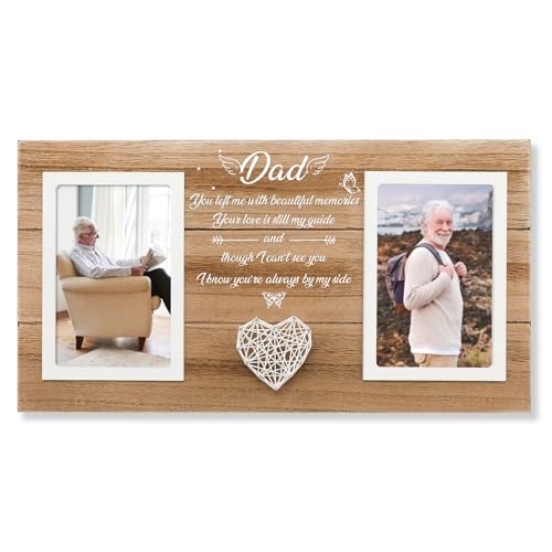 SOUHONEY Memorial Gifts for Loss of Dad, Memorial Wooden 4x6 Pictures Frame - color: Memorial Dad