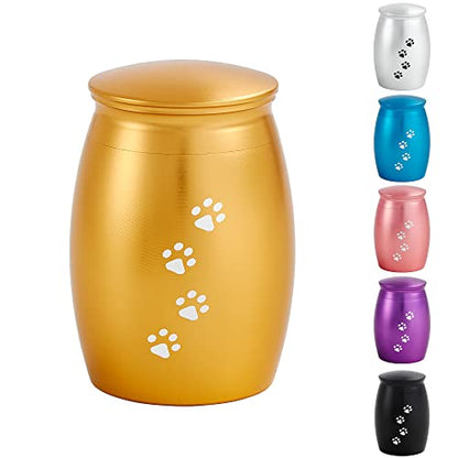 2.67 Inches Small Urns for Pet Ashes,Small Dog Urns for Ashes - color: Gold