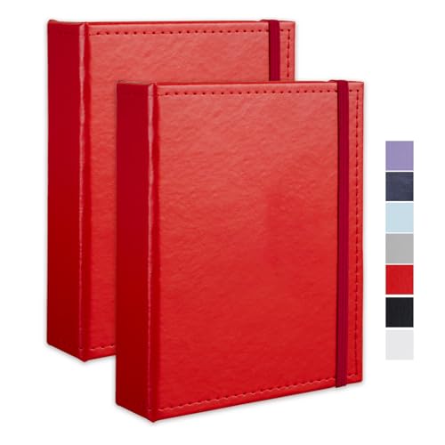 Photo Album 5x7 52 Pockets Pack of 2 Leather Cover Picture Book Holds 5x7 Photos for Wedding, Baby, Family, Graduation - color: Red, size: 5x7 (2 PK)