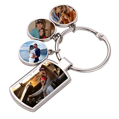 Double Sided Custom Keychain With Picture Alloy Color Printing Personalized Photo Keychain Customizable Text Gifts - color: C-4 Photo