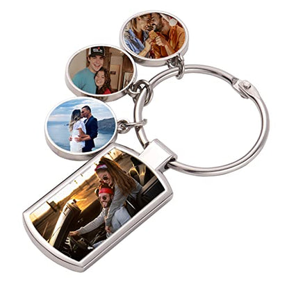 Double Sided Custom Keychain With Picture Alloy Color Printing Personalized Photo Keychain Customizable Text Gifts - color: C-4 Photo