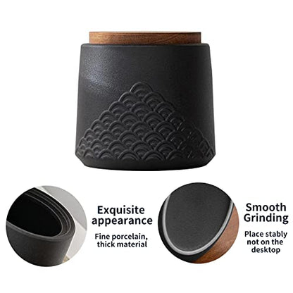 NSOnline Black Small Urn Ashes Keepsake Ceramic 4.3 in high 30 Cubic inches