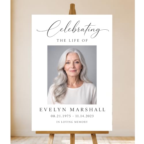 Personalized Funeral Celebration Of Life Welcome Sign #12 - color: Style 12