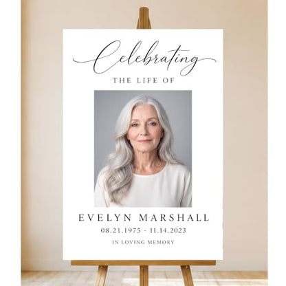 Personalized Funeral Celebration Of Life Welcome Sign #12 - color: Style 12