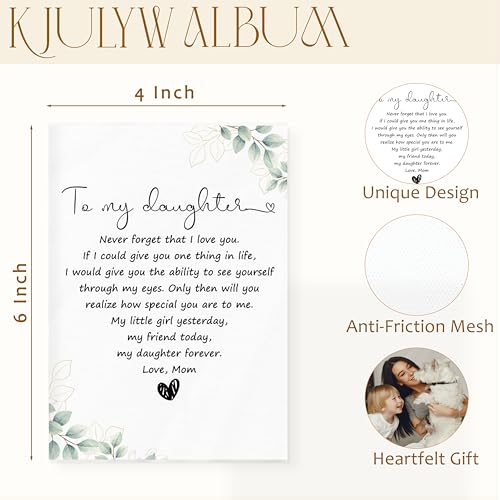 Mother Daughter Gifts Photo Album 4x6, Daughter Gifts for Christmas Birthday Graduation, Daughters Gift from Mom Small Memory Photo Album Book for 18 Pockets Hold 36 Pictures - color: Daughter 03